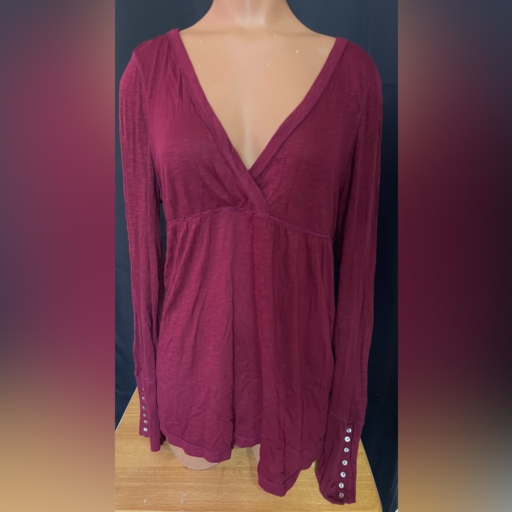 Burgundy Long Sleeve Top